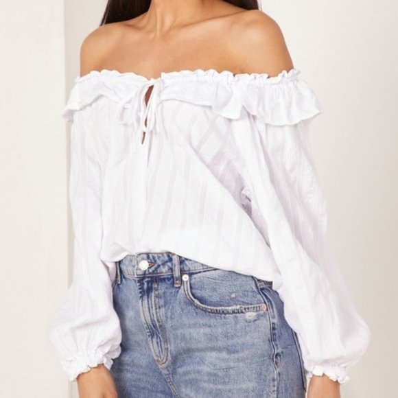 Free People Tops - Free People Lily of valley ruffle blouse NWT